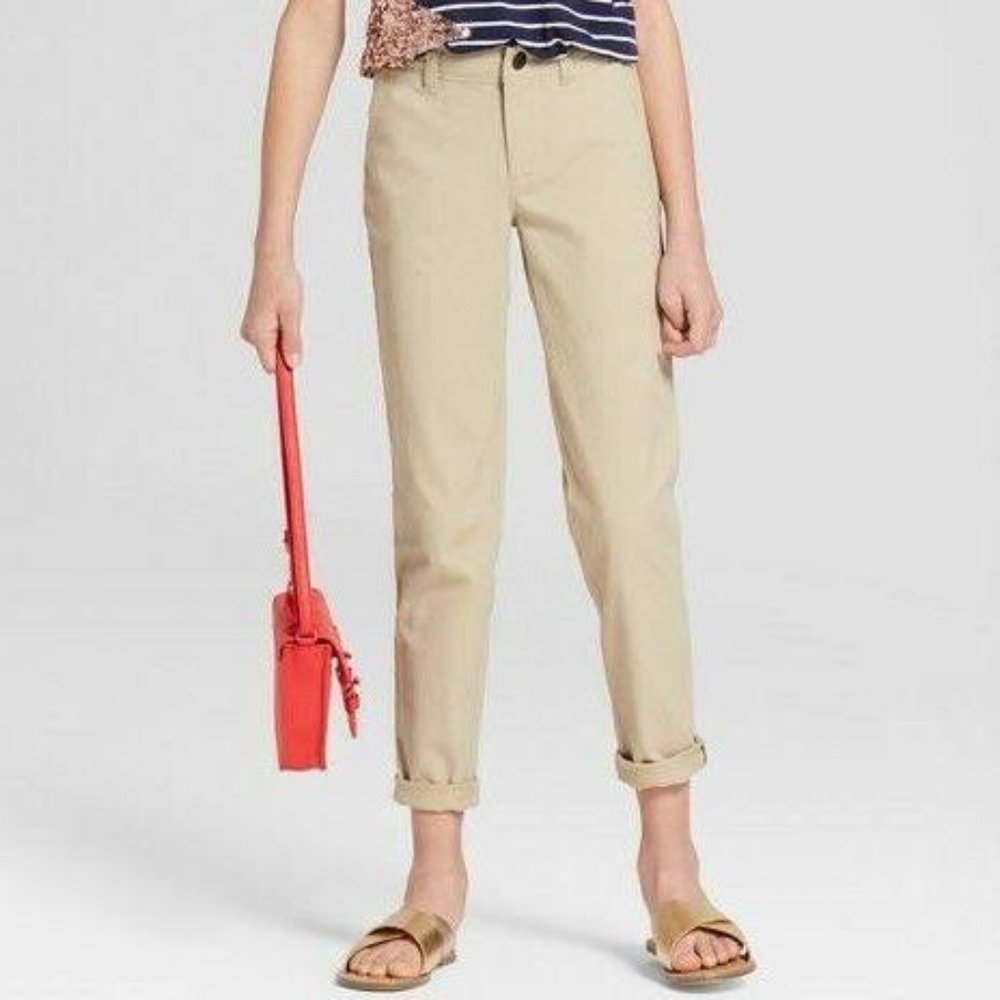 Cat & Jack Big Girl's Twill Pants - Khaki Size 4